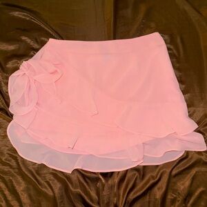 Elegant Pink Chiffon Skirt